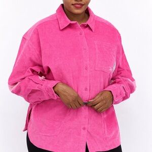 Reebok Women's Classics Cardi B Corduroy Cover-Up Jacket